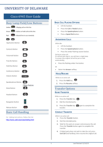 UNIVERSITY OF DELAWARE Cisco 6945 User Guide Busy Lamp Field/Line Buttons B