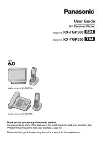 User Guide KX-TGP500 KX-TGP550 SIP Cordless Phone