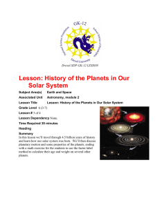 Lesson: History of the Planets in Our Solar System