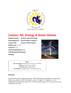 Lesson: Alt. Energy &amp; Green Homes