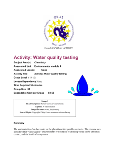 Activity: Water quality testing