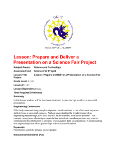 Lesson: Prepare and Deliver a Presentation on a Science Fair Project