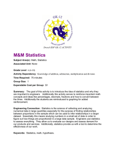 M&amp;M Statistics