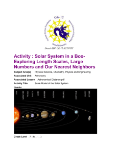 Activity : Solar System in a Box- Exploring Length Scales, Large