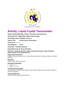 Activity: Liquid Crystal Thermometer