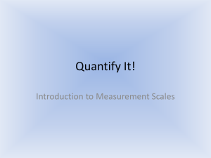 Quantify It! Introduction to Measurement Scales
