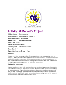Activity: McDonald’s Project