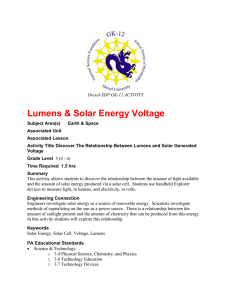 Lumens &amp; Solar Energy Voltage