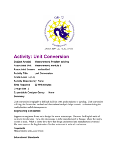 Activity: Unit Conversion