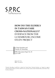 HOW DO THE ELDERLY IN TAIWAN FARE CROSS-NATIONALLY? EVIDENCE FROM THE