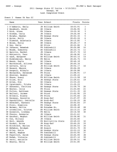 SUNY - Oswego        ... 2011 Oswego State CC Invite - 9/10/2011