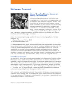 Wastewater Treatment Microza Crossflow Filtration Systems for Treating CMP Wastewater