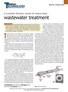 wastewater treatment A crossflow filtration system for heavy-metal