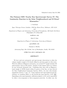 The Palomar/MSU Nearby Star Spectroscopic Survey IV: The