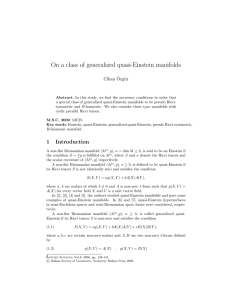 On a class of generalized quasi-Einstein manifolds C˙ihan ¨ Ozg¨ur
