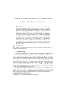 Variance reduction in a stochastic volatility scenario