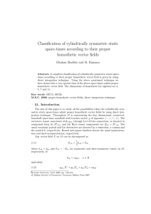 Classification of cylindrically symmetric static space-times according to their proper