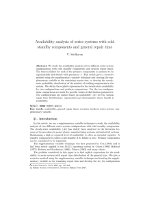 Availability analysis of series systems with cold V. Sridharan