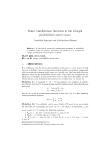 Some completeness theorems in the Menger probabilistic metric space