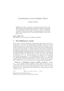 Contributions to the Credibility Theory Virginia Atanasiu