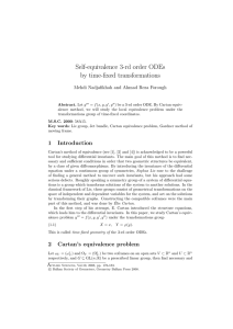 Self-equivalence 3-rd order ODEs by time-fixed transformations