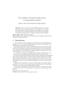 The stability of tachyonic field system by factorization method