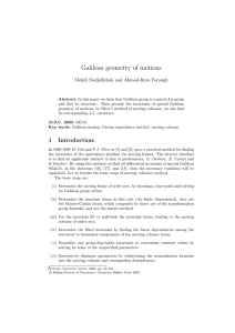 Galilean geometry of motions Mehdi Nadjafikhah and Ahmad-Reza Forough