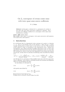 L convergence of certain cosine sums with twice quasi semi-convex coefficients 1