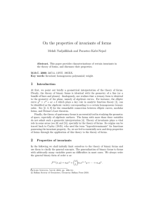 On the properties of invariants of forms