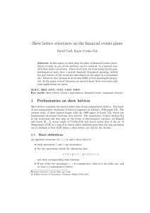 Skew lattice structures on the financial events plane