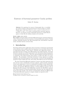 Existence of fractional parametric Cauchy problem Rabha W. Ibrahim