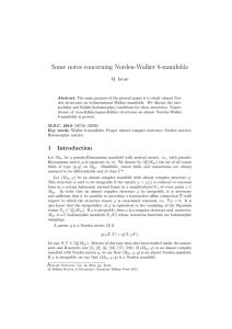 Some notes concerning Norden-Walker 8-manifolds M. Iscan