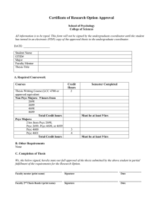 Certificate of Research Option Approval