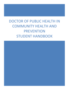 DOCTOR OF PUBLIC HEALTH IN COMMUNITY HEALTH AND PREVENTION STUDENT HANDBOOK