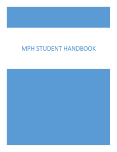 MPH STUDENT HANDBOOK