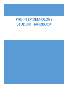 PHD IN EPIDEMIOLOGY STUDENT HANDBOOK