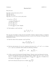 Sivakumar MATH 171 Exercise Set 3 From the text: