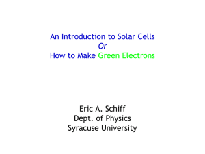 An Introduction to Solar Cells How to Make Or Green Electrons
