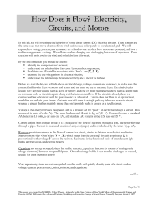 How Does it Flow?  Electricity, Circuits, and Motors