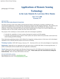 Applications of Remote Sensing Technology in the Lake Ontario-St. Lawrence River Basins
