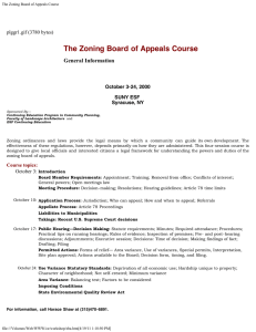 The Zoning Board of Appeals Course General Information plggr1.gif (3780 bytes)