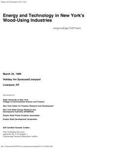 Energy and Technology in New York's Wood-Using Industries March 24, 1999