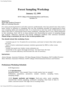 Forest Sampling Workshop January 12, 1999