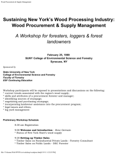 Sustaining New York’s Wood Processing Industry: Wood Procurement &amp; Supply Management