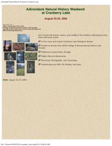 Adirondack Natural History Weekend at Cranberry Lake August 23-25, 2002