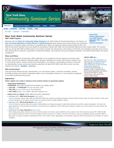 New York State Community Seminar Series 2007-2008 Program
