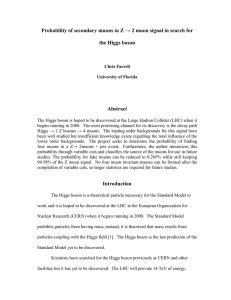 Probability of secondary muons in Z the Higgs boson  Abstract
