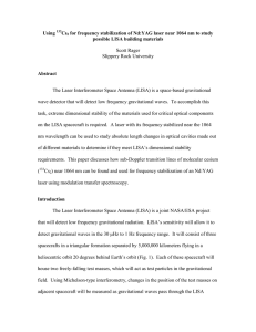 Using Cs for frequency stabilization of Nd:YAG laser near 1064 nm to... possible LISA building materials