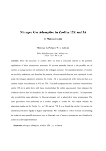 Nitrogen Gas Adsorption in Zeolites 13X and 5A H. Melissa Magee