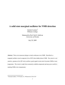 A solid state marginal oscillator for NMR detection  Antonio Lorenzo